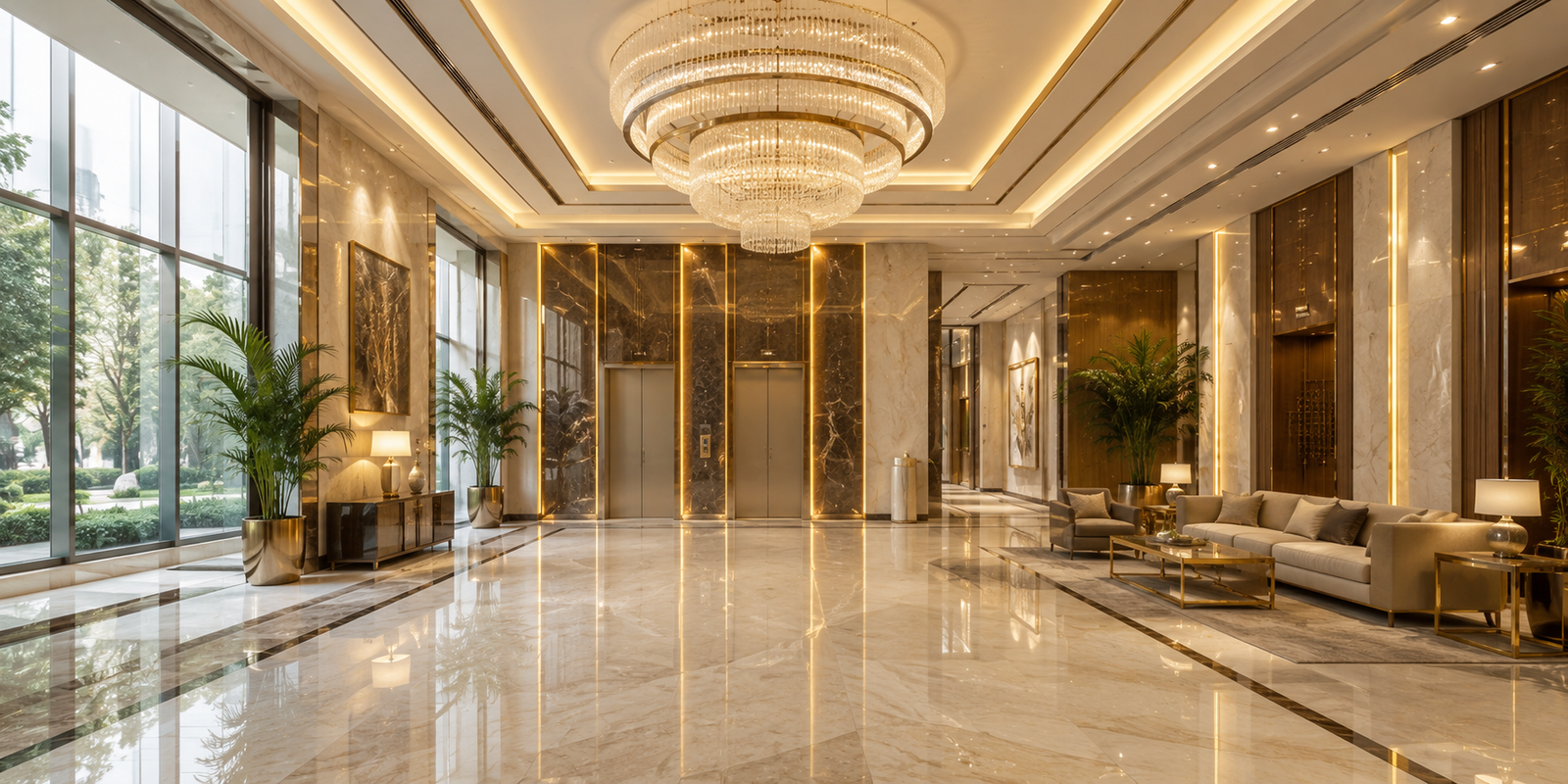 Elan JW Marriott Residences lobby interior
