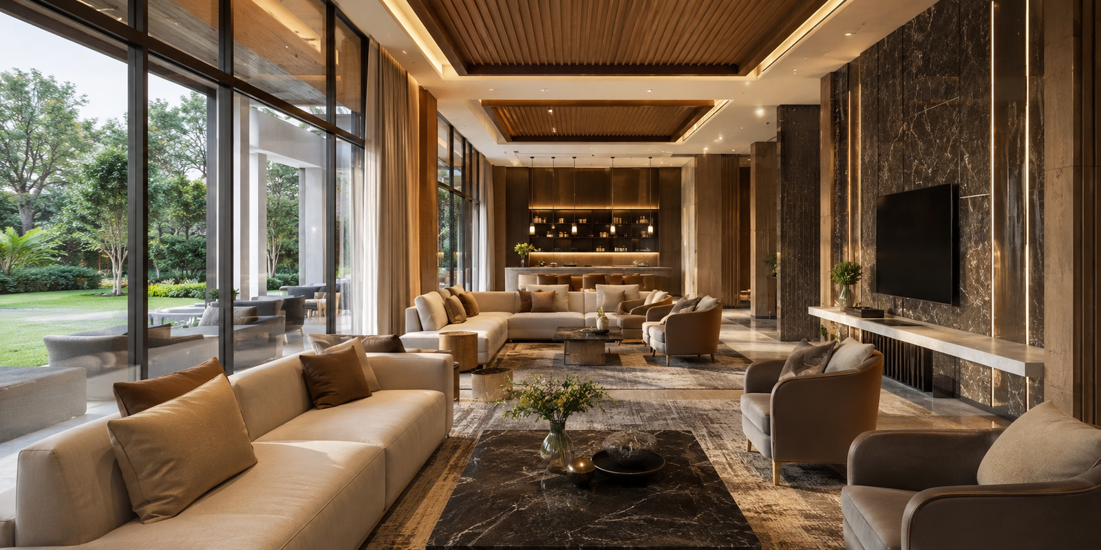 Elan JW Marriott Residences clubhouse lounge