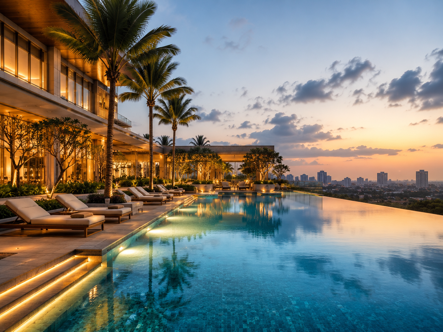 Outdoor swimming pool at Elan JW Marriott Residences